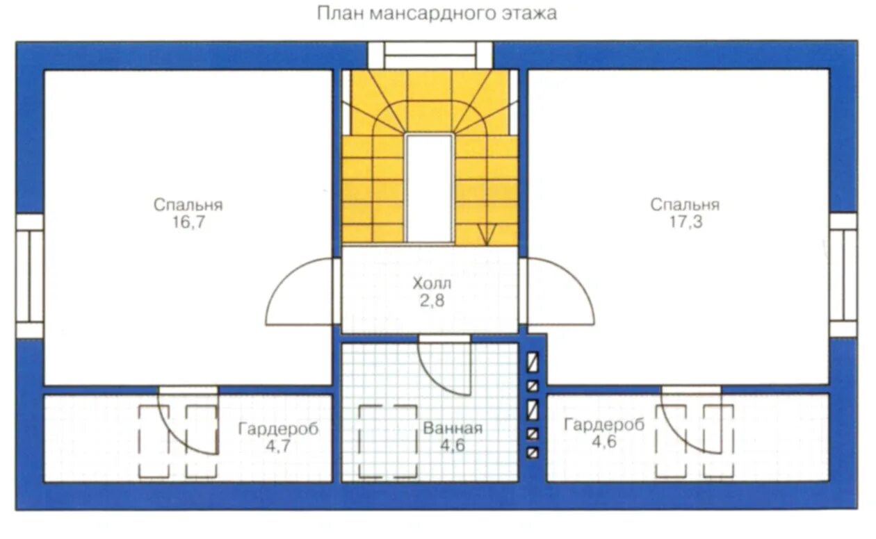 Планировка второго этажа с санузлом План мансардных