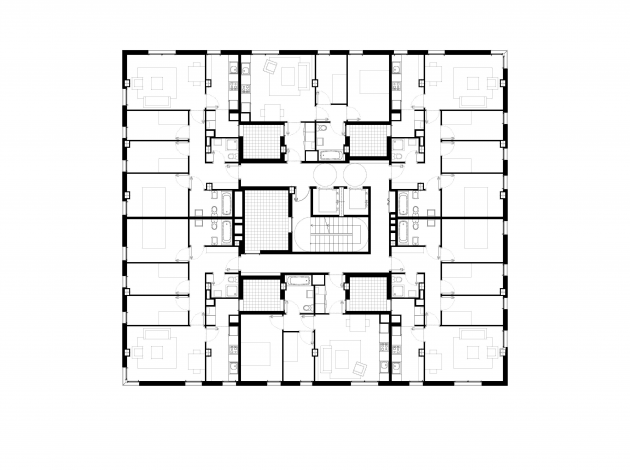 Планировка высотного дома PAU VIDAL Hotel plan, Floor plans, Architectural floor plans