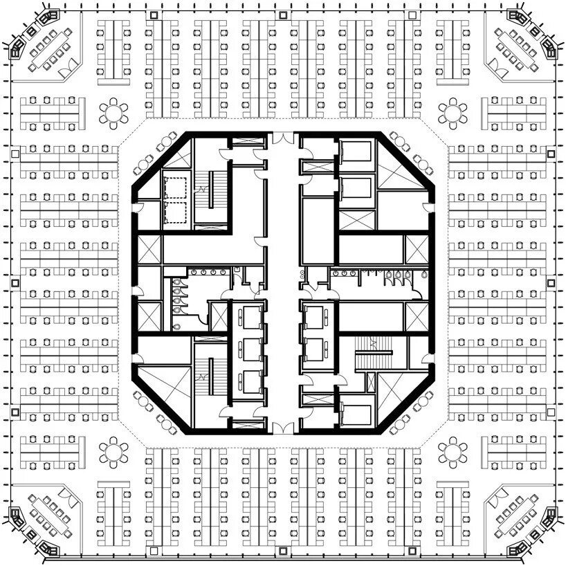 Планировка высотного дома Башня Diagonal Tower