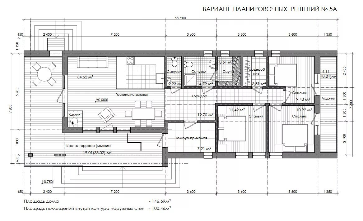 Планировка вытянутого дома КОМБО - willbeHouse.ru - Инновационный, пассивный дом-конструктор, конфигурируем