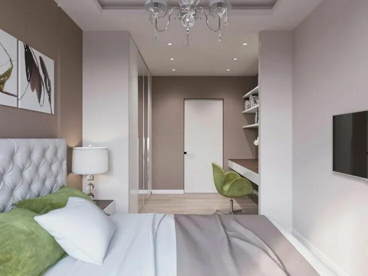 Планировка вытянутой спальни Pin on Интерьер Modern bedroom interior, Bedroom interior, Bedroom design