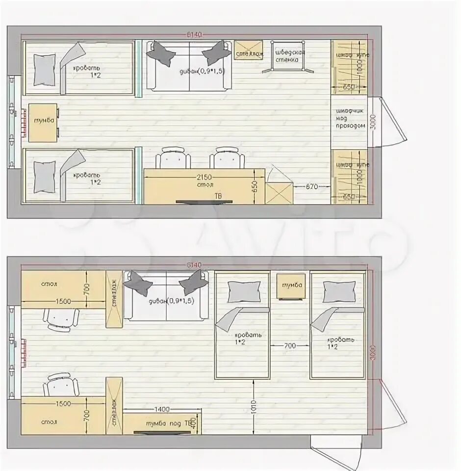 Планировка вытянутой спальни Комната 11,5 м² в 4-к., 1/3 эт. на продажу в Коломне Купить комнату в Коломне Ав