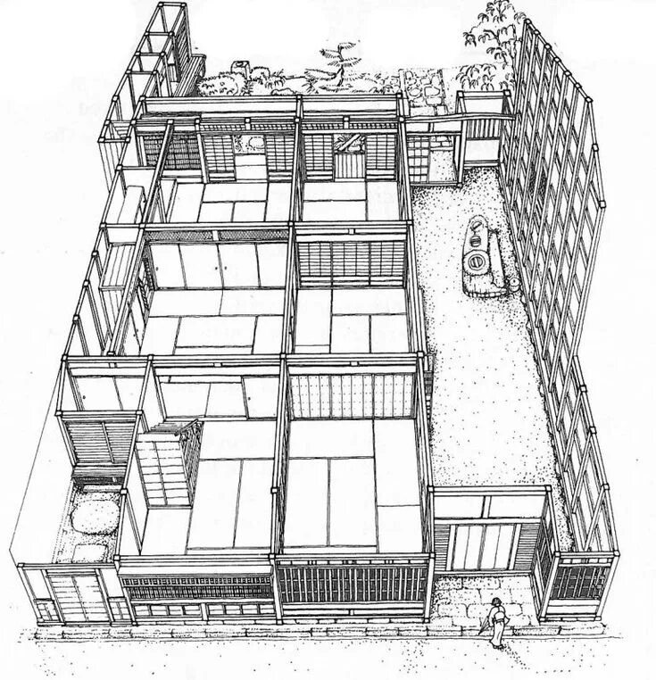 Планировка японского дома MA: Place, Space, Void Traditional japanese house, Traditional japanese architec