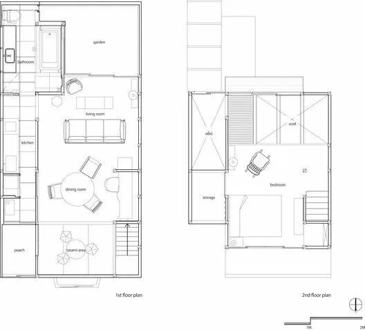 Планировка японского дома Shimogamo Machiya Villa / Takuma Ohira Floor plans, Traditional japanese house, 