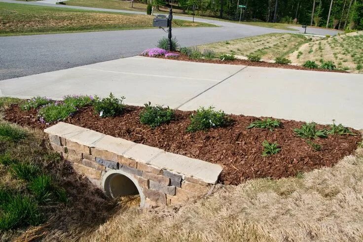 Планировка заезда на участок mailbox landscaping with culvert - Google Search Driveway entrance landscaping, 