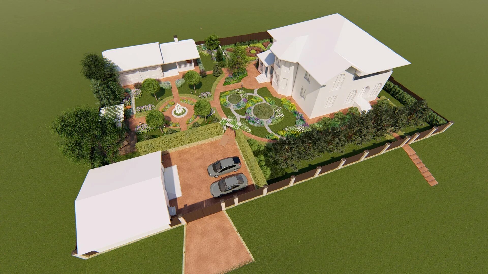 Планировка заезда на участок проект "Александра" Avtorland