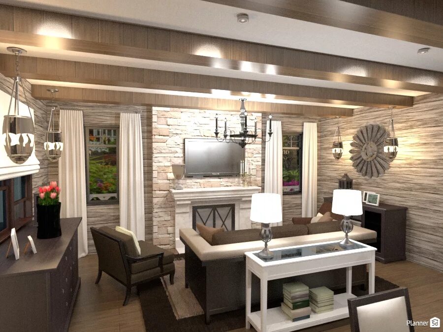 Планировка загородного дома кухня гостиная Create your dream home now @Planner5d