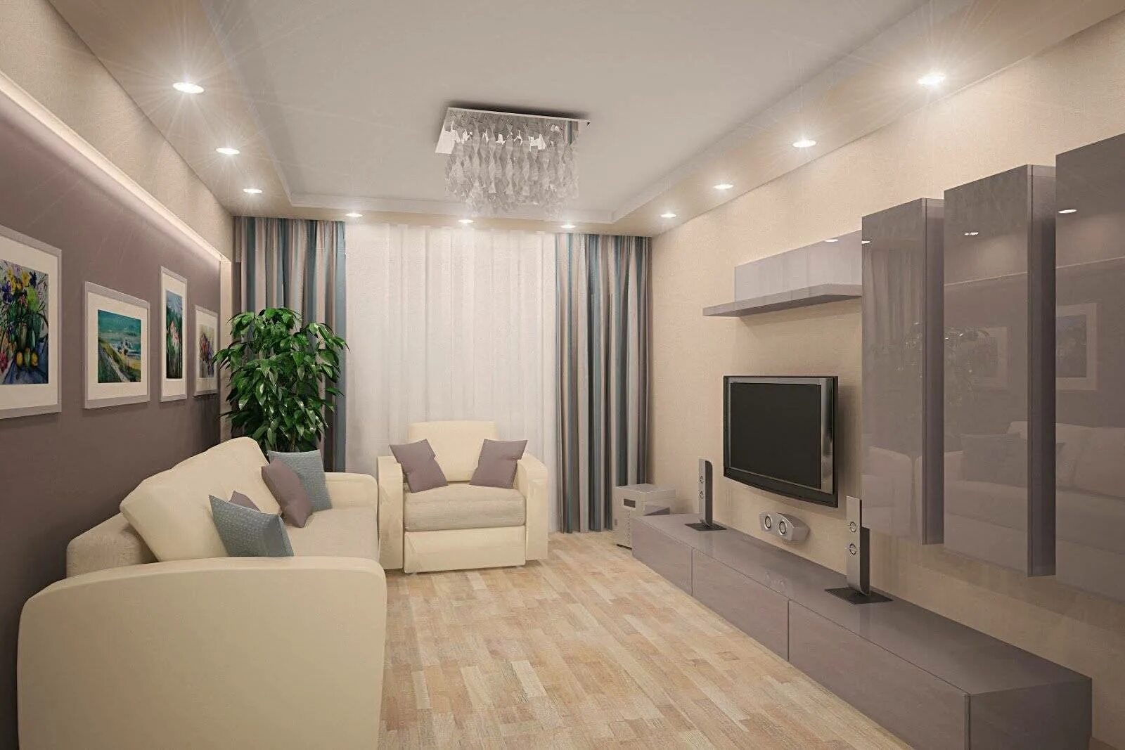 Планировка зала дома Комната 18м2 фото - DelaDom.ru