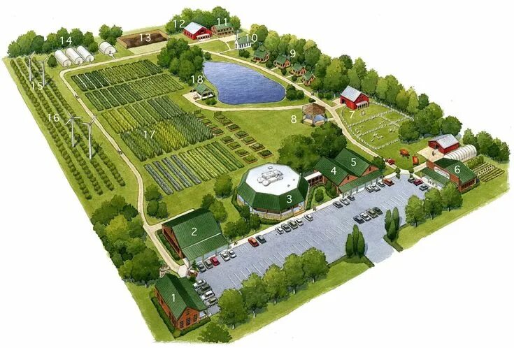 Планировка земельного участка производственного комплекса LKFannotated Farm layout, Farm plans, Farm design