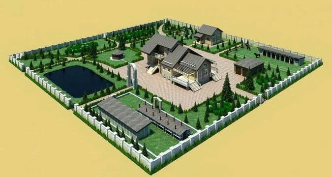 Планировка земельного участка производственного комплекса Неактивно