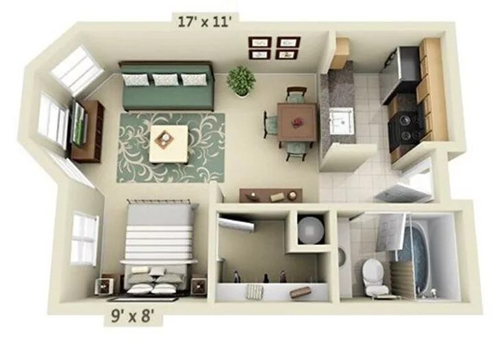 Планировка жилой комнаты 15 классных планировок маленьких квартир Planos de apartamentos, Planos de apart