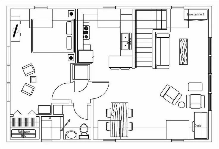 Планировка жилой комнаты Duluth Vacation Rental - VRBO 134015 - 1 BR Northeast House in MN, Park Point Ca