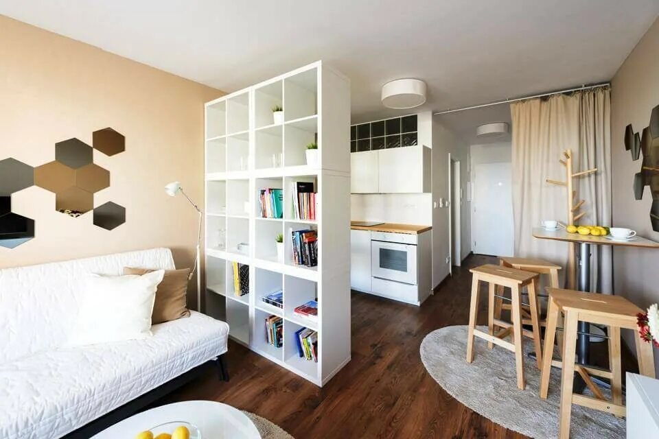 Планировка зонирование комнаты Купить студию, 23.3 м² по адресу Архангельская область, Онежский район, Пурнема,