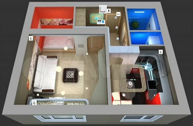Планировки 1 комнатных квартир фото Студия, 43.2 м², 2/3 эт. на продажу в Севастополе Купить квартиру Авито
