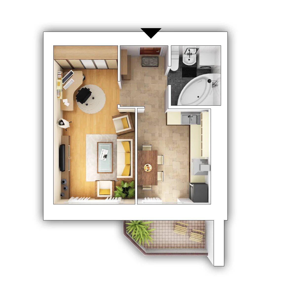Планировки 1 комнатных квартир фото 1-комнатная планировка квартиры 35.65 м² в ЖК Петровский квартал, с. Святопетров