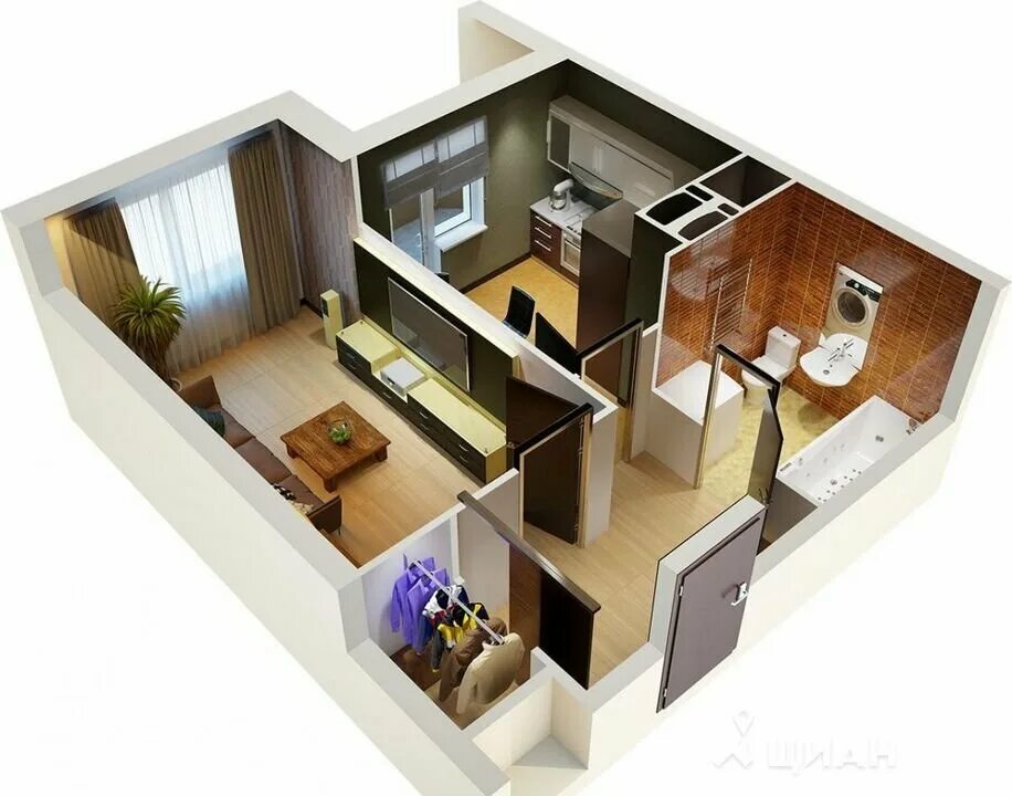 Планировки 1 квартир в новостройках Permanently closed: RealNovostroy, real estate agency, Krasnodar Territory, Novo
