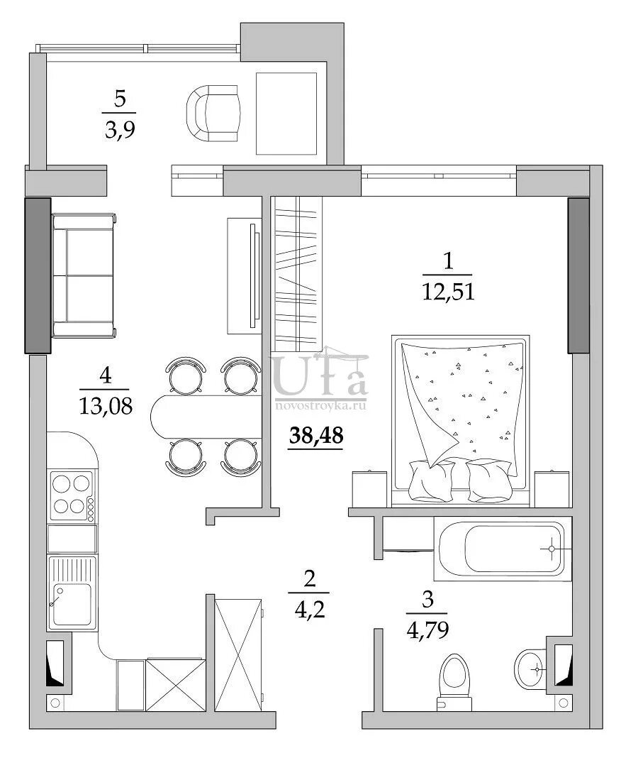 Планировки 1 квартиры примеры Купить 1-комнатную квартиру 35.31 кв.м. в ЖК на Маршала Жукова (ФРЖС)