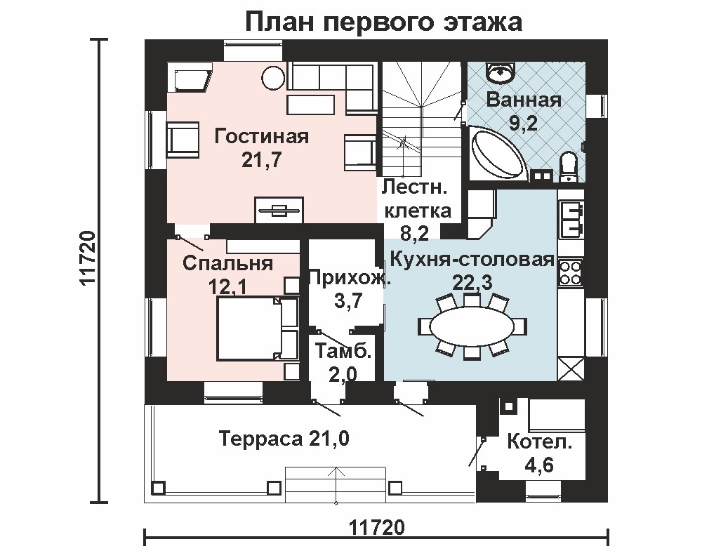 Планировки 2 этажных домов спальни Проект двухэтажного компактного дома AS-2299 с четырьмя спальнями и террасой