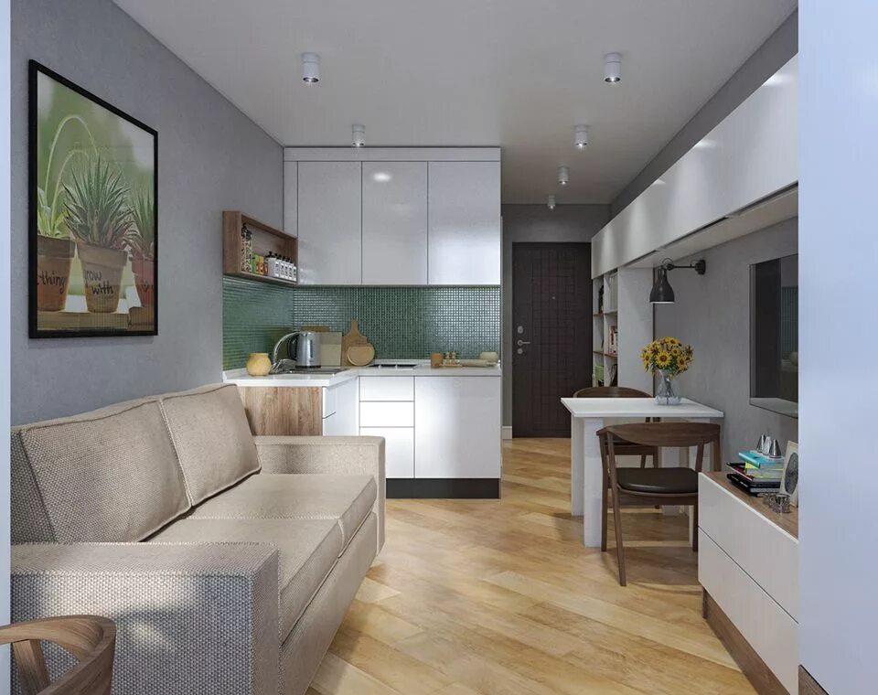 Планировки 20 квадратной кухня гостиная Квартира-студия 19 м Small apartment interior, Apartment interior, Apartment des