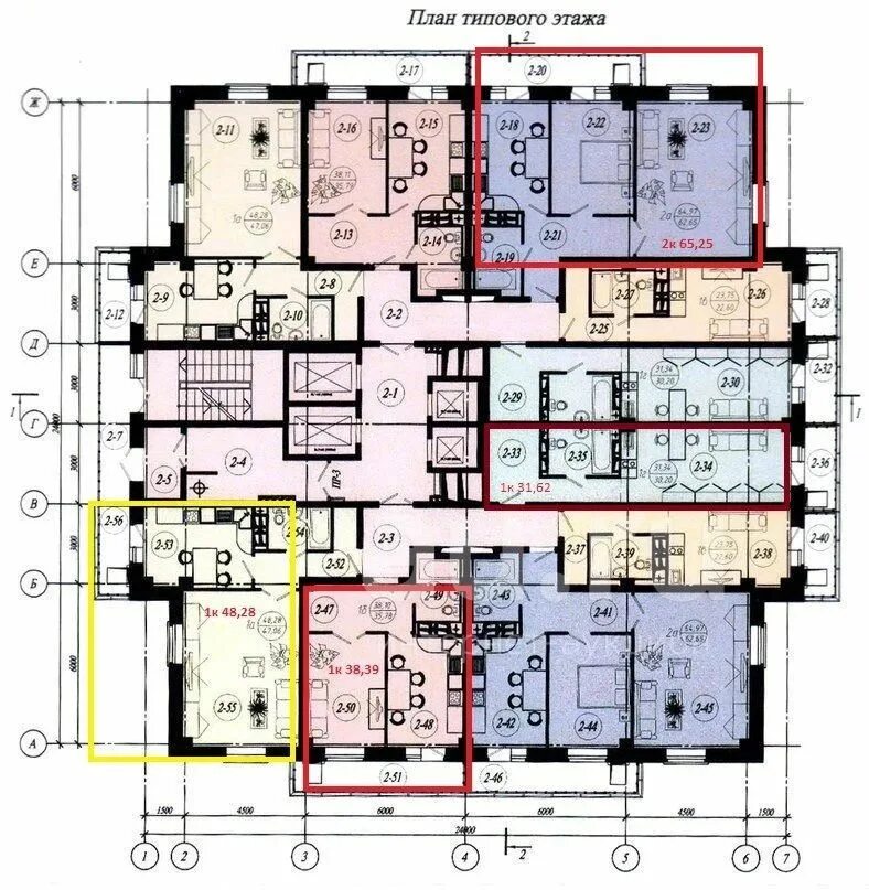 Планировки 25 этажей Студия 32 метра ЖК Квадро - купить в Красноярске. Квартиры, студии на интернет-а
