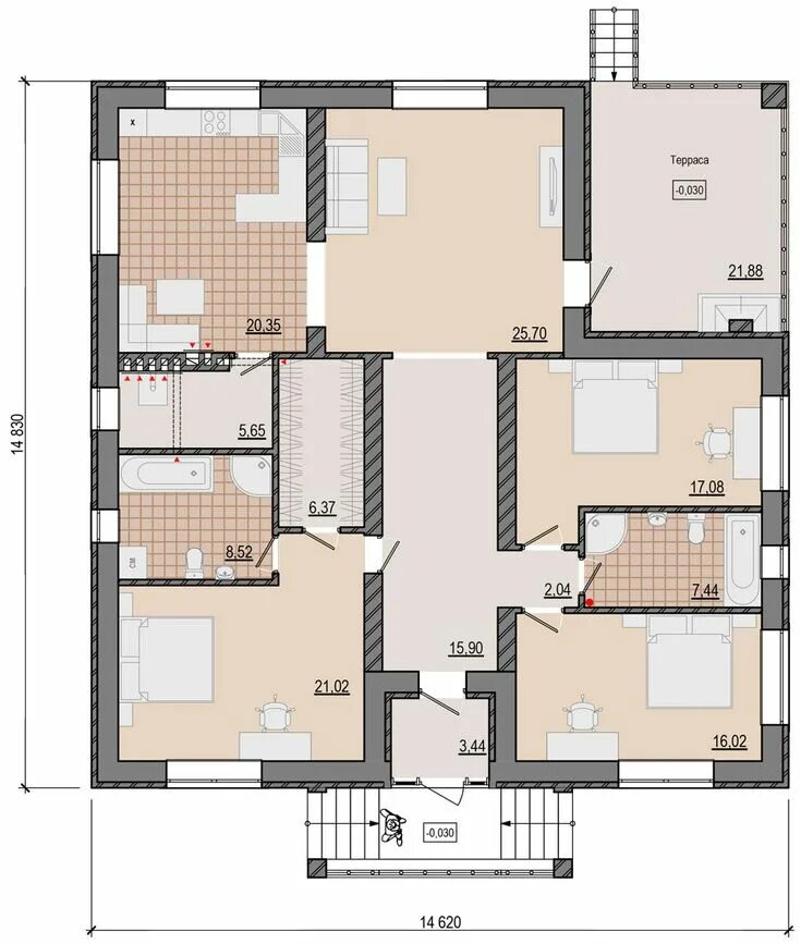 Планировки 3 х комнатных домов Brick house in Belgorod, Russia on Behance Brick house designs, Brick, House des