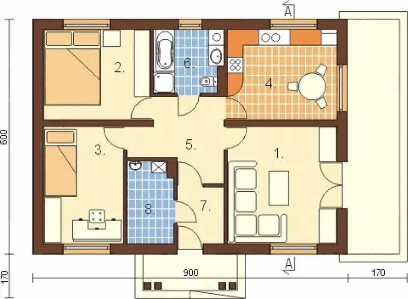Планировки 6 на 6 1 этаж Проекты и планировки одноэтажных домов 6*9