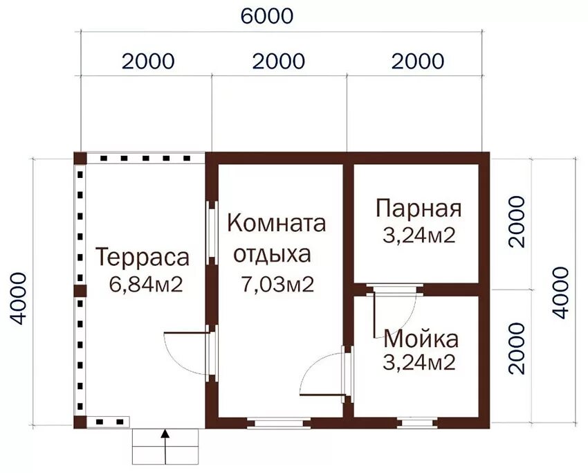 Планировки бань с комнатой отдыха и террасой Проект маленькой бани HeatProf.ru