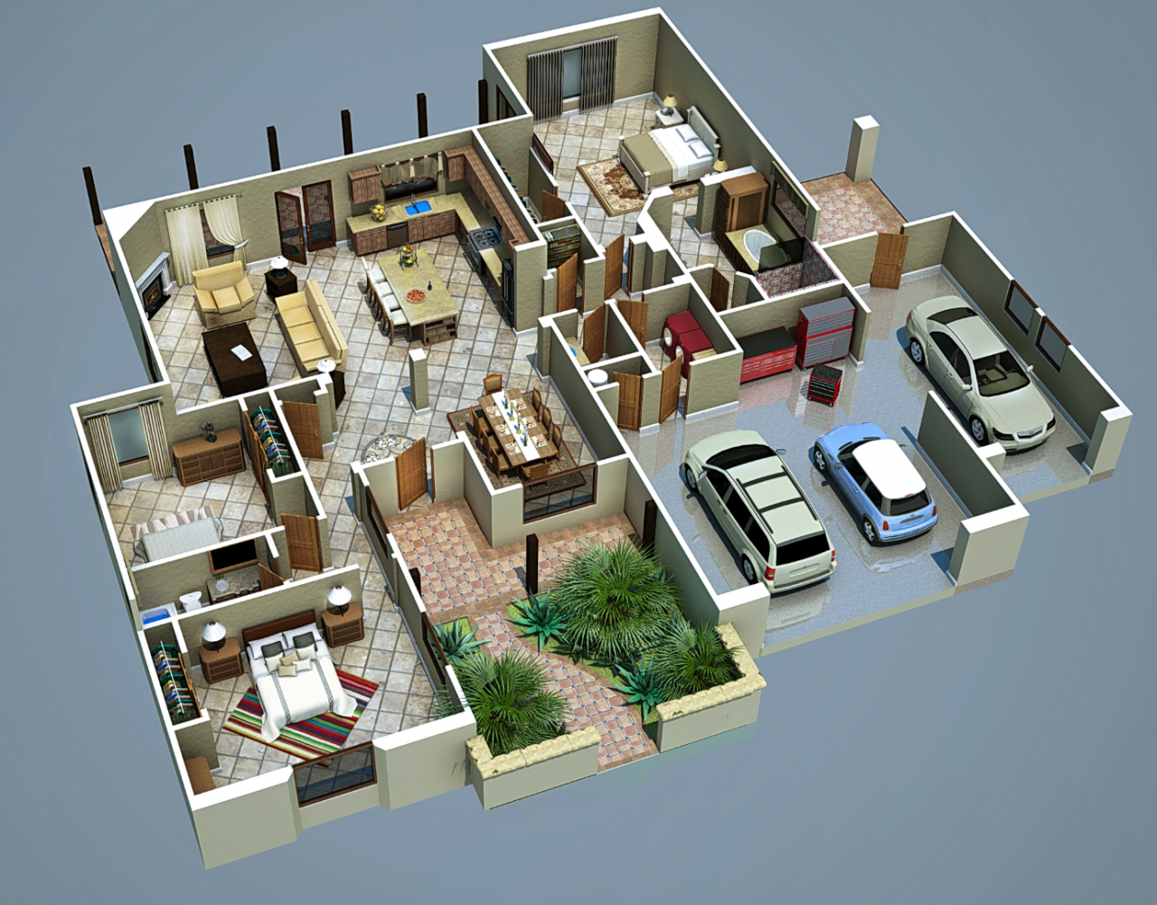 Планировки частных домов фото комнат 35 Awesome Apartment 3D Floor Plan Ideas - Engineering Discoveries House plans, 
