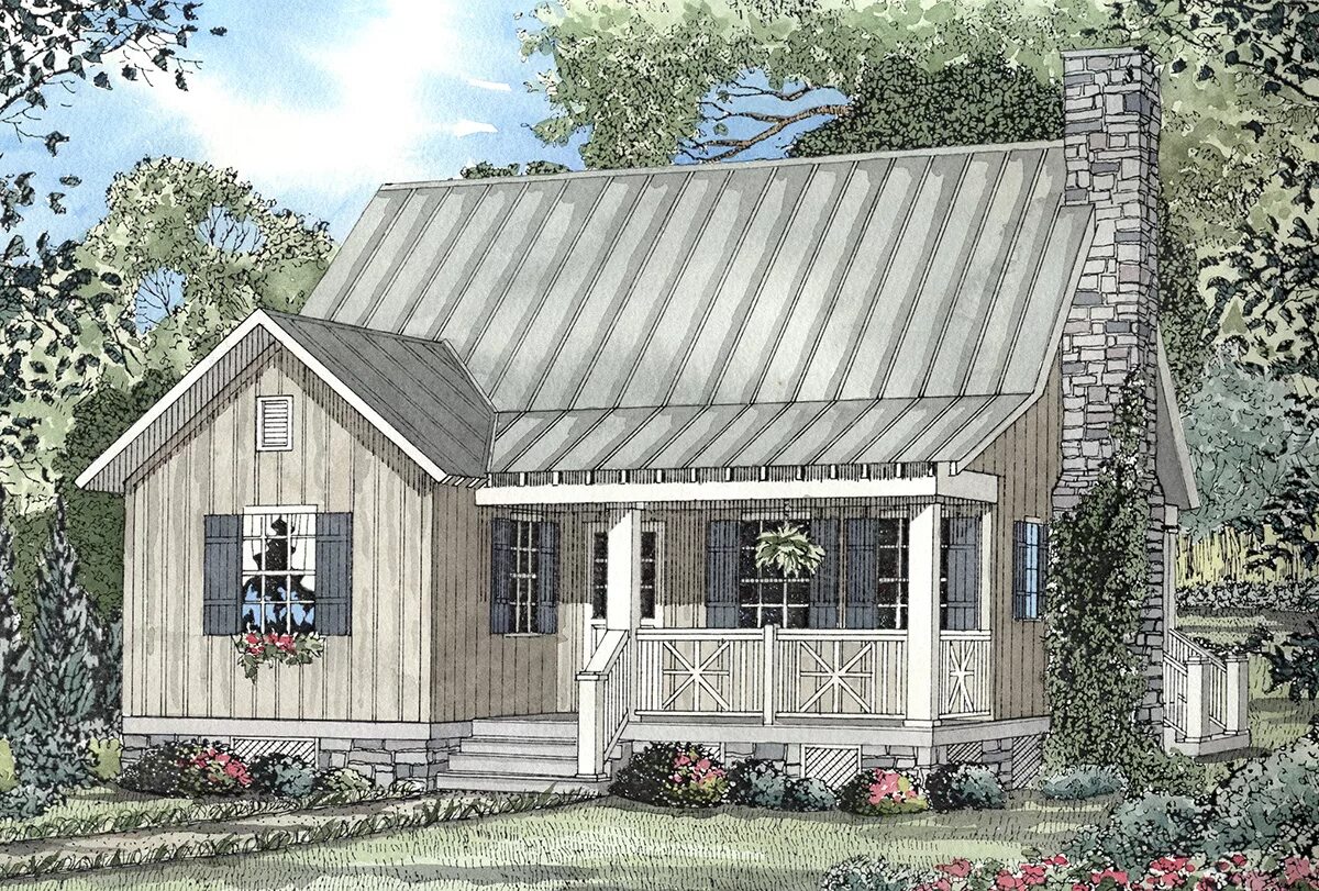Планировки деревенских домов фото River's Edge Cottage - 1178 Sq Ft - 59157ND Architectural Designs - House Plans