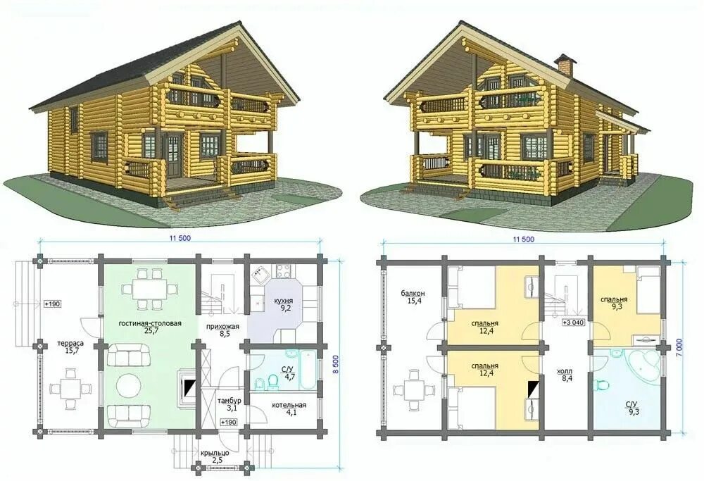 Планировки деревянных домов фото Pin on پلان House styles, Floor plans, House