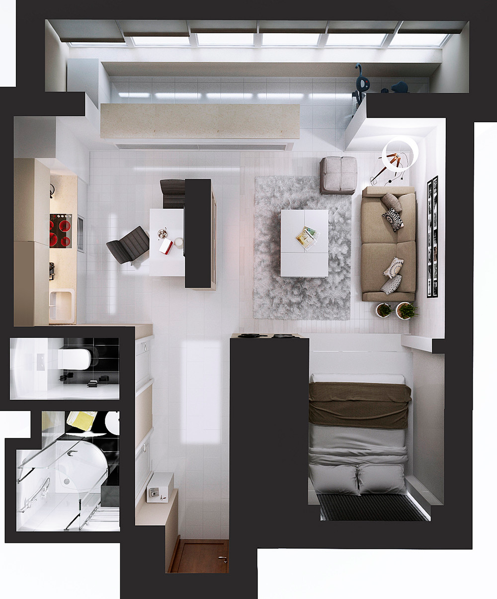 Планировки дизайн квартир фото Ultimate Studio Design Inspiration: 12 Gorgeous Apartments Квартира, Небольшие п