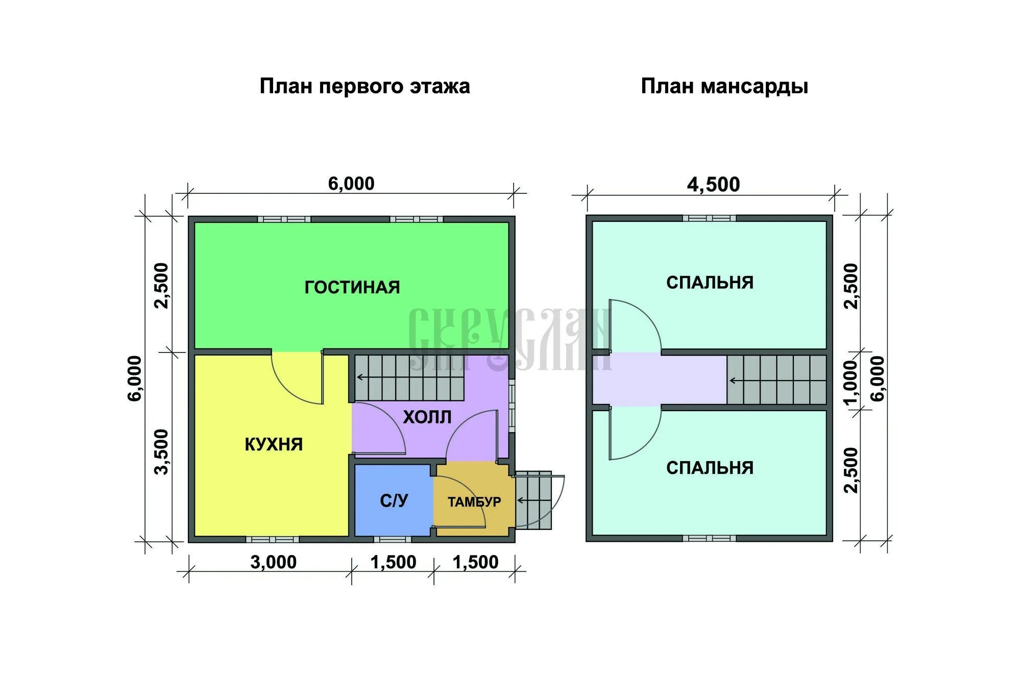 Планировки дома 6х6 два этажа Проект дома 6х6 двухэтажный из бруса