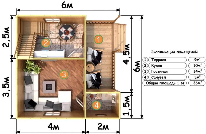 Планировки дома 6х6 два этажа Каркасный дом 6х6 "Усадьба 2" Проект и цена строительства в Москве
