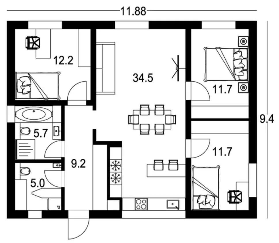 Планировки дома 90 кв Купить дом, 99 м² по адресу Свердловская область, Сысертский городской округ, по