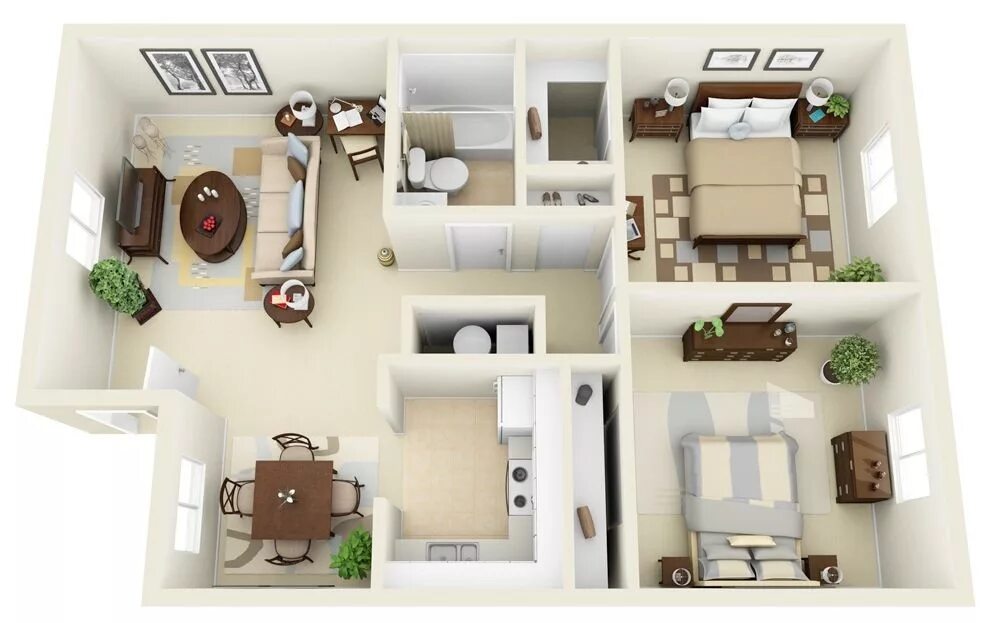 Планировки дома новый город 2 #Bedroom Apartment/House #Plans Home Designer Ideas 2 bedroom house design, Sm