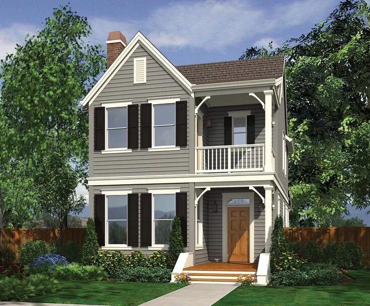 Планировки дома с балконом Plan 69418AM: Double Decker Porch with Alternate Versions Contemporary house pla