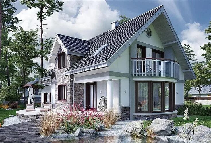 Планировки дома с балконом Projekt domu Heliodor As (1384) Dream house exterior, House exterior, Architectu