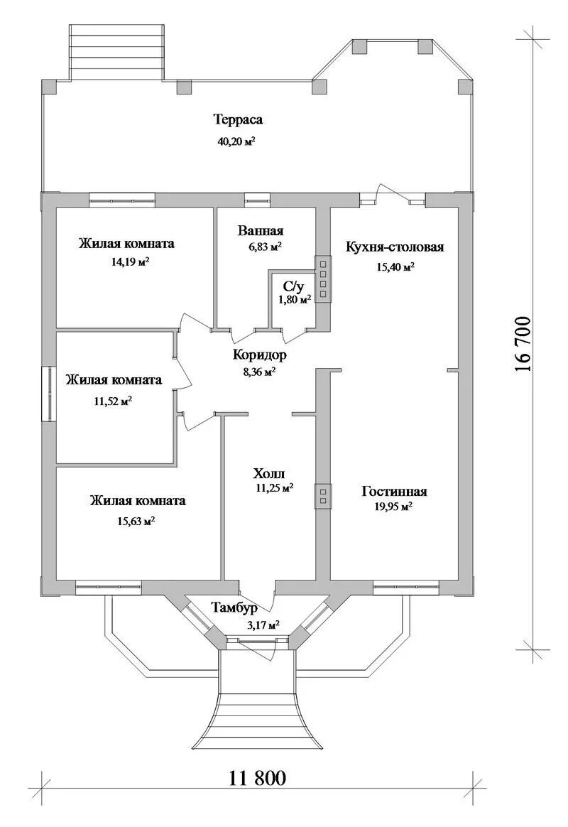 Планировки домов 3 спальни и гостиная Готовый проект одноэтажного дома с 3 спальнями