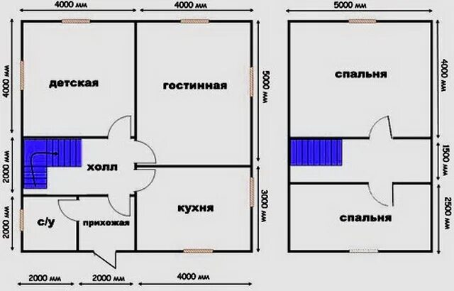 Планировки домов 8х8 из пеноблоков Планировка дома 8 на 8 с мансардой