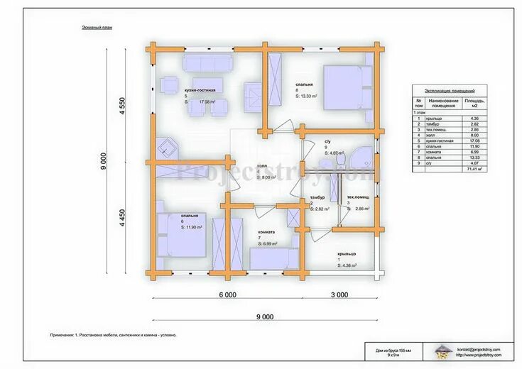 Планировки домов 9 9 м планировка сруба Floor plans, House, Projects