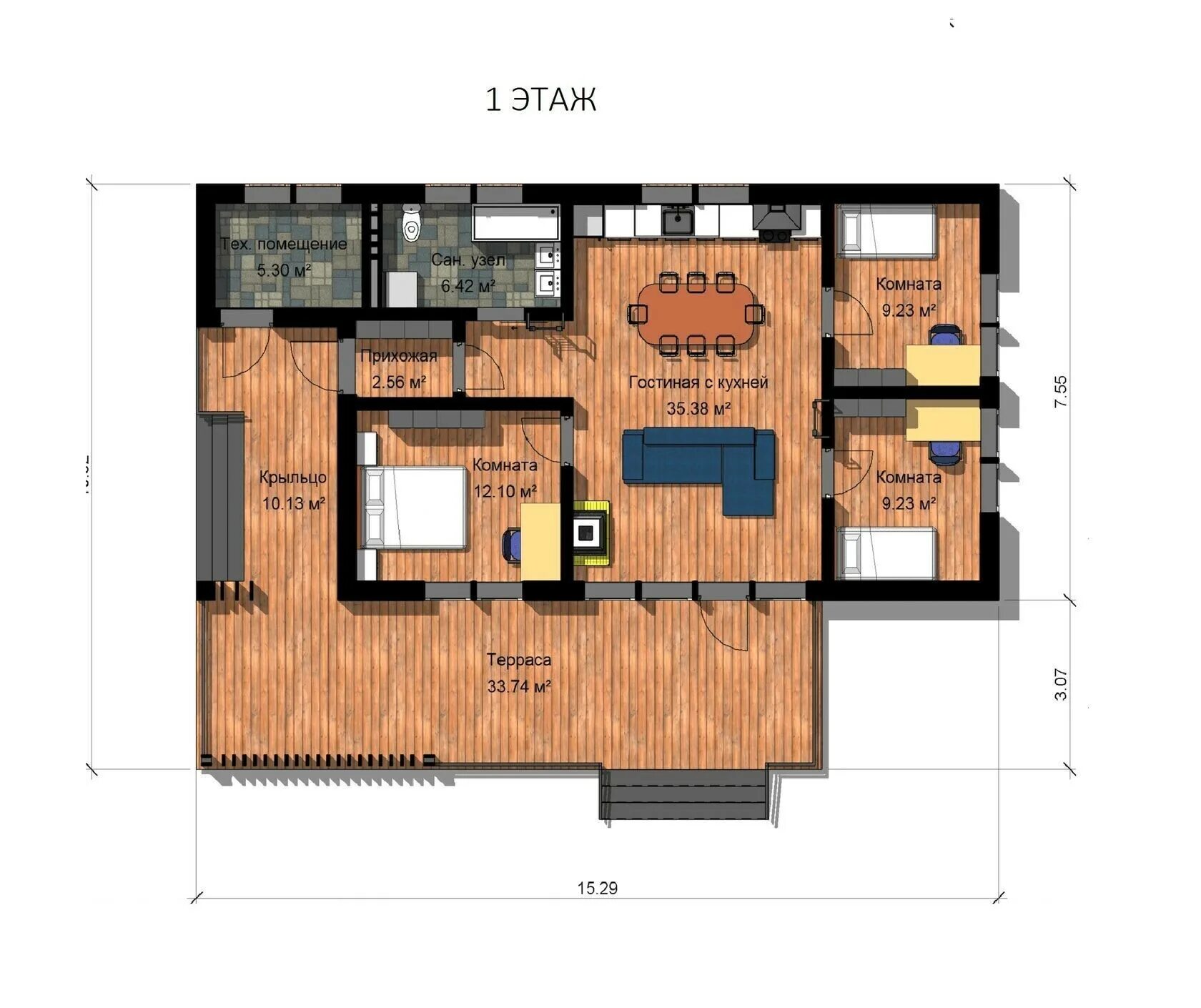 Планировки домов барнхаус Рембрандт 108 м² (4 спальни). Abitant Москва