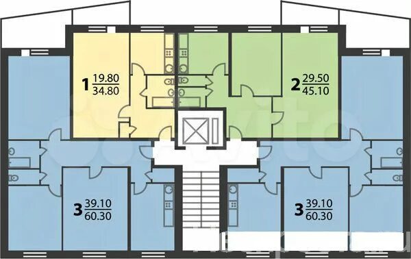 Планировки домов i 515 2-к. квартира, 46,2 м², 6/9 эт. на продажу в Долгопрудном Купить квартиру Авито