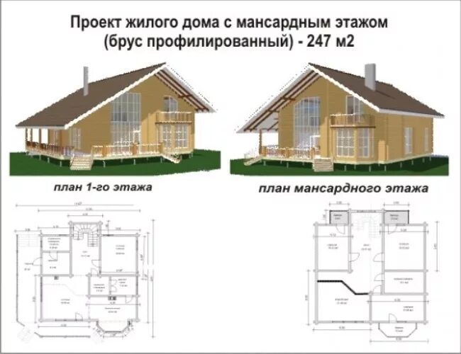Планировки домов из бруса с мансардой Готовый проект дома из бруса с чертежами скачать бесплатно - Basanova.ru