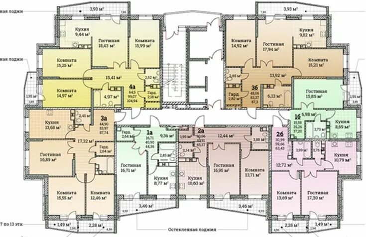 Планировки домов ижевска План этажа жилого дома 3-3г в ЖК Ключевой Apartment floor plans, Architectural f