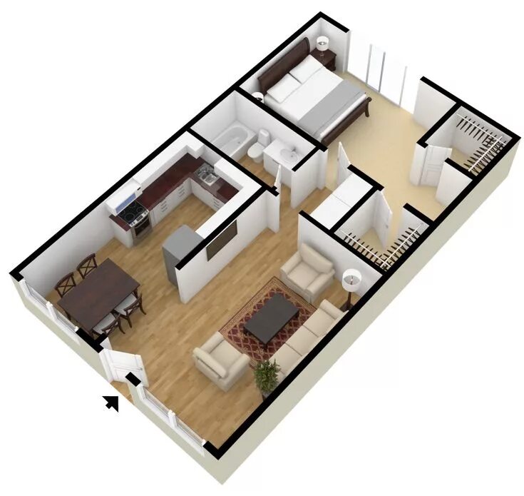 Планировки домов прямоугольной формы Studio, 1 & 2 Bedroom Floor Plans City Plaza Apartments Open concept house plans