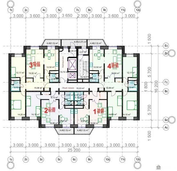 Планировки домов с лифтом Серия дома С-220 RussianRealty