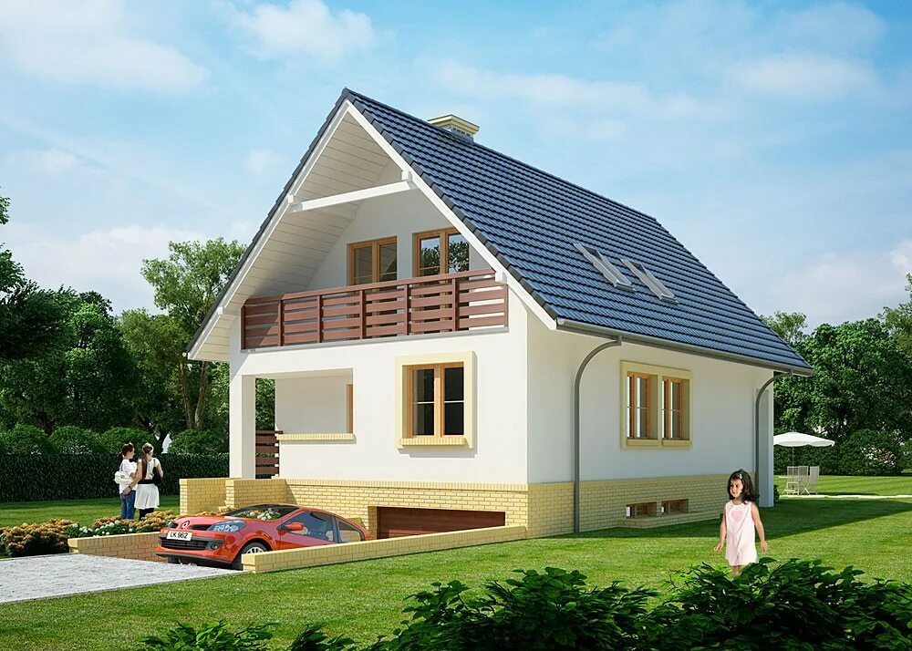 Планировки домов с мансардами фото Проект дома с мансардой и балконом 6*6, 8*10 и 9*9 метров