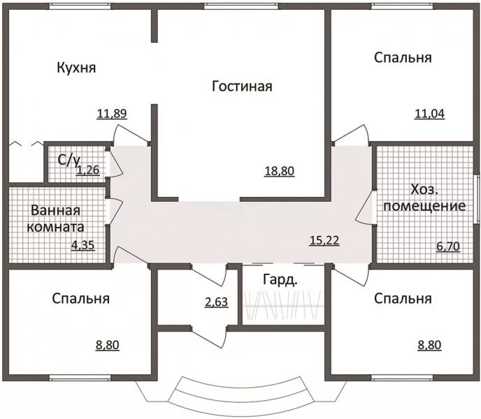 Планировки домов с трехкомнатными квартирами Каркасный дом 10х11м Канадский дом "4 комнаты" - ГК ЕвроДОМ-Урал. Цена, планиров