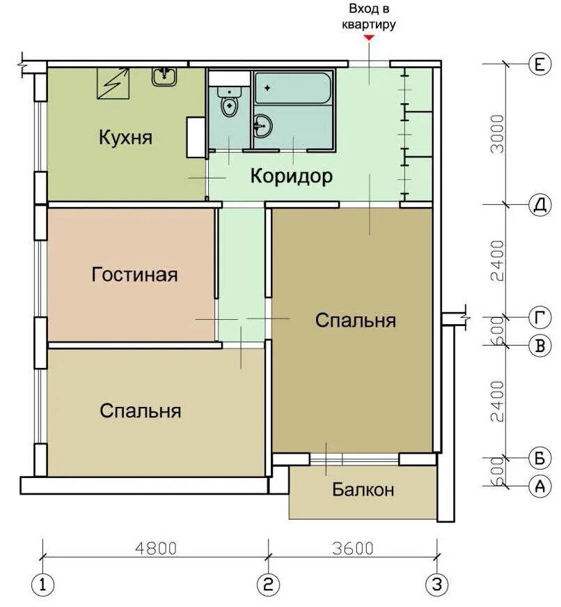 Планировки домов с трехкомнатными квартирами Перепланировка квартир П-43