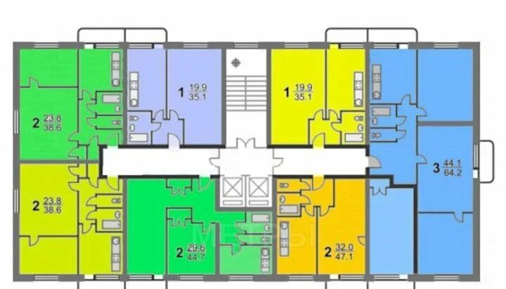 Планировки домов серии ii 18 9 Купить 1-комнатную квартиру 35,4 м² по адресу Москва, улица Академика Скрябина, 
